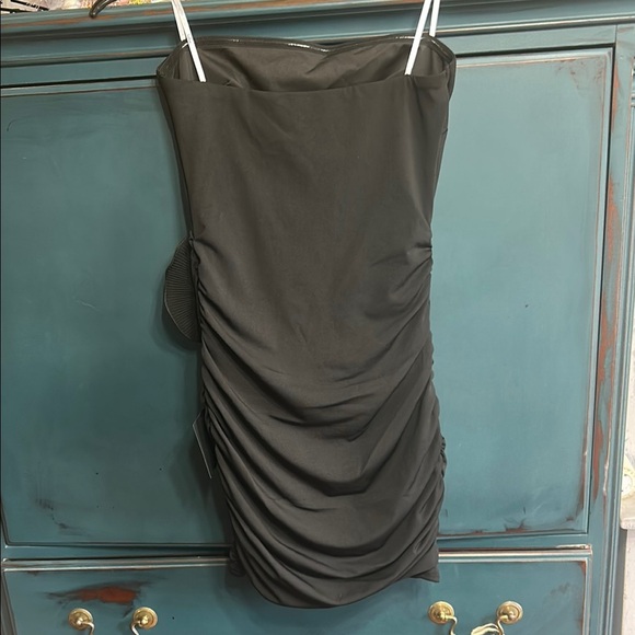 Lulu's Green Strapless Ruched Bodycon Dress - Picture 3 of 4